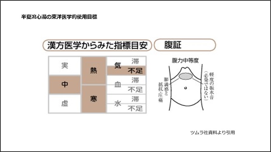 半夏瀉心湯の東洋医学的使用目標