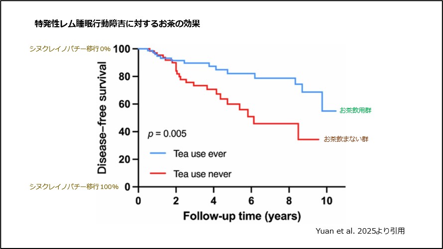 特発性レム睡眠行動障害に対するお茶の効果