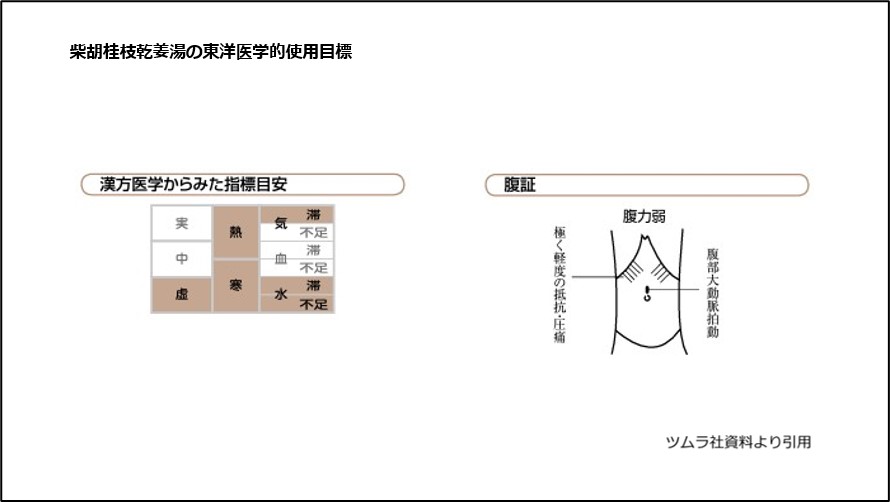 柴胡桂枝乾姜湯の東洋医学的使用目標