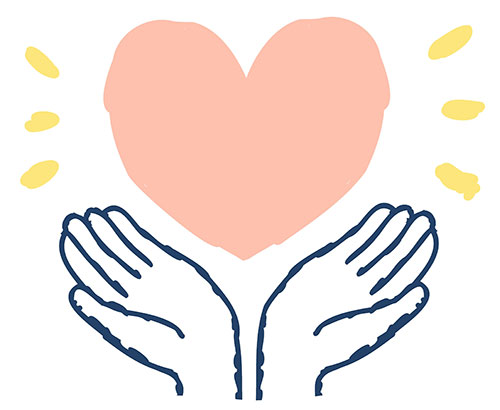 ハートを包み込むイメージ