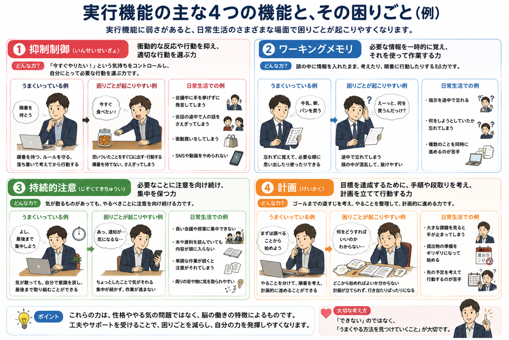ADHDの実行機能障害の例