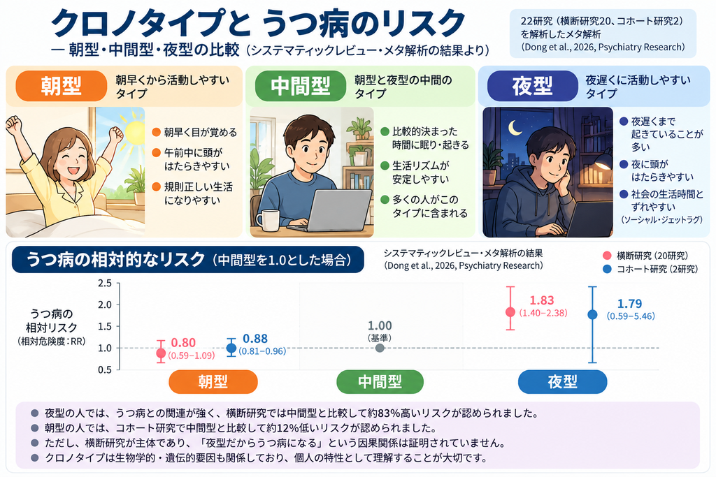 クロノタイプとうつ病のリスク