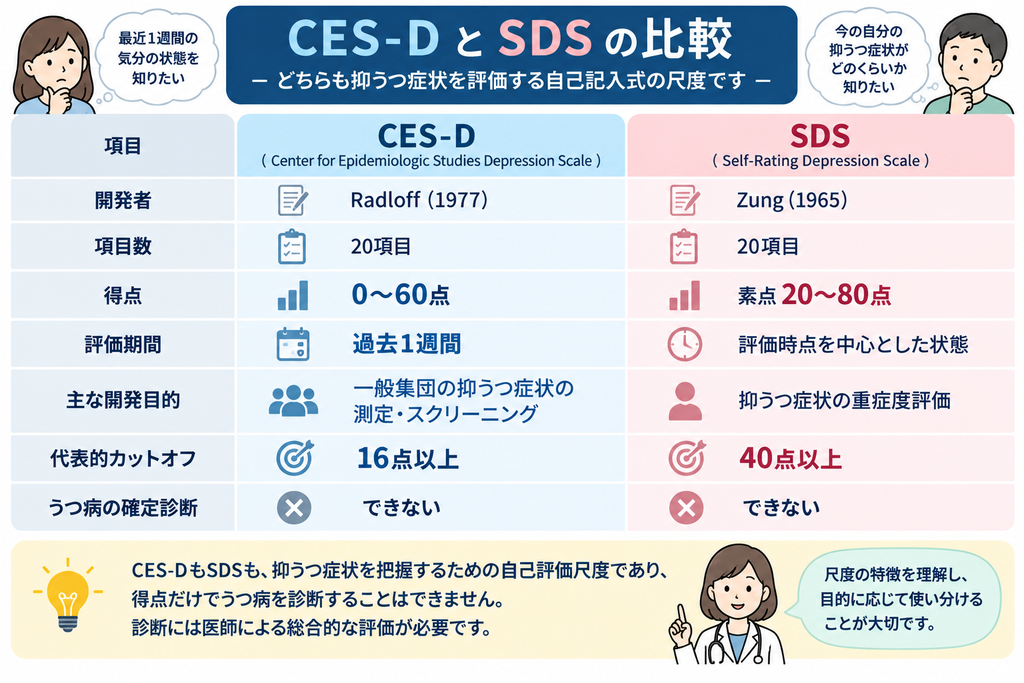 CES-DとSDSの比較